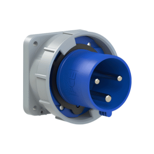 Socle Mâle Industriel Droit 2P+T 63 A 230 V IP67