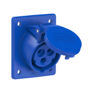 Prise Industrielle Encastrée Inclinée 2P+T 16 A 230 V 6h IP44/54