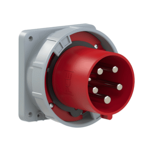 Socle Mâle Industriel Droit 3P+N+T 125 A 6h IP67